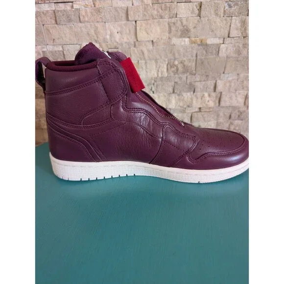 NIB Nike Air Jordan 1 High Zip AT0575-600 W Sz 9 Shoes Bordeaux Purple Sz 7Y - Picture 10 of 10